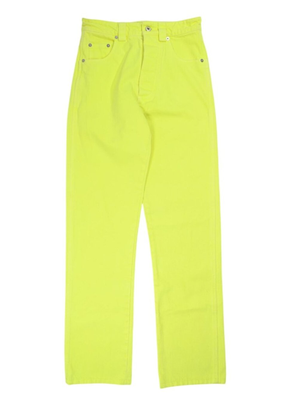 Kwaidan Editions High Waist Neon Cotton Denim Jeans in Yellow